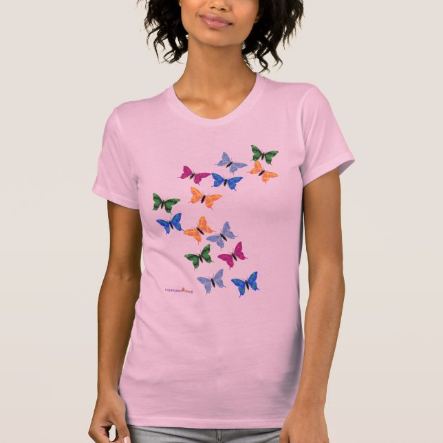 Fjärilen virvlar runt t shirt (Framsida)