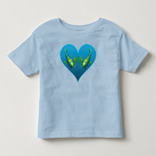 Fjärilfisk Tvillingar i ett Blått Hjärta - Illustr T Shirt