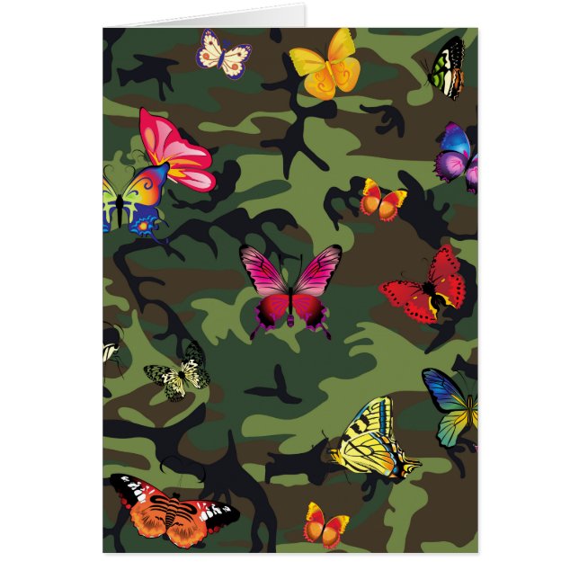 fjärilkamouflage hälsningskort (Framsidan)