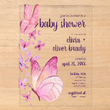Fjärilkyssar & Babyönskningar | Baby Shower Rosa