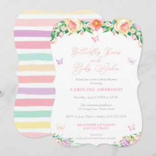 Fjärilkyssar & Babyönskningar Sommar Babyshower Inbjudningar