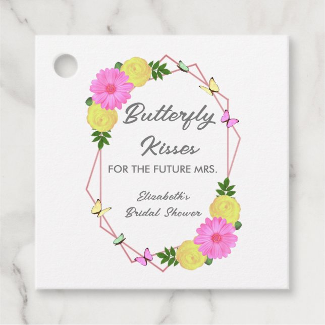 Fjärilkyssar för den blivande fru Bröllopsfest Gåvor Etiketter (Framsida)
