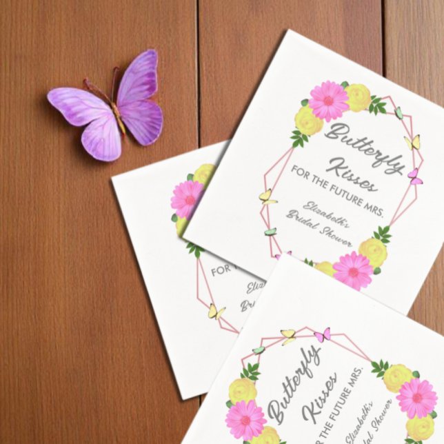 Fjärilkyssar för den blivande fru Bröllopsfest Pappersservett (Skapare uppladdad)