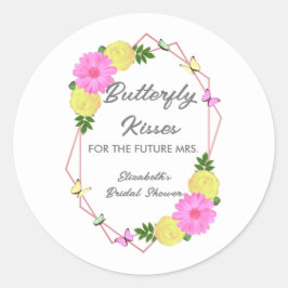 Fjärilkyssar för den framtida fru Bröllopsfest Runt Klistermärke