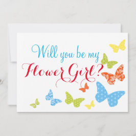 Fjärilkyssar Kommer Du Att Vara Blomsterflicka Inbjudningar