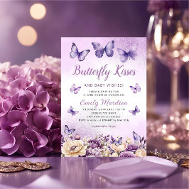 Fjärilkyssar och babyskyningar flicka Baby Shower  Inbjudningar