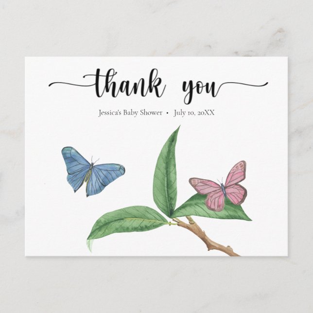 Fjärilkyssar Tack Vykort (Framsida)