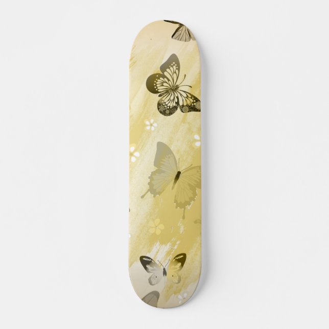 Fjärilmönster 10 mini skateboard bräda 18,5 cm (Framsida)