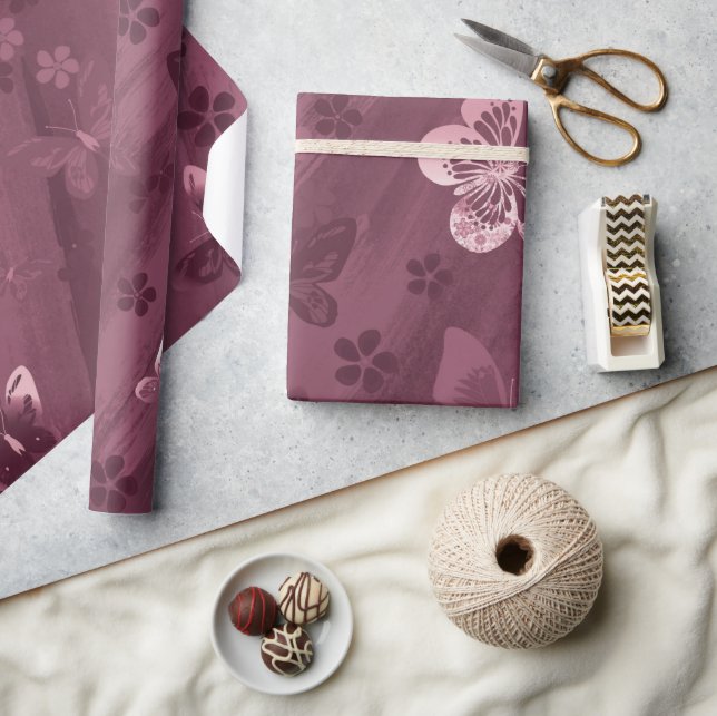 Fjärilmönster 16 presentpapper (Hantverk)