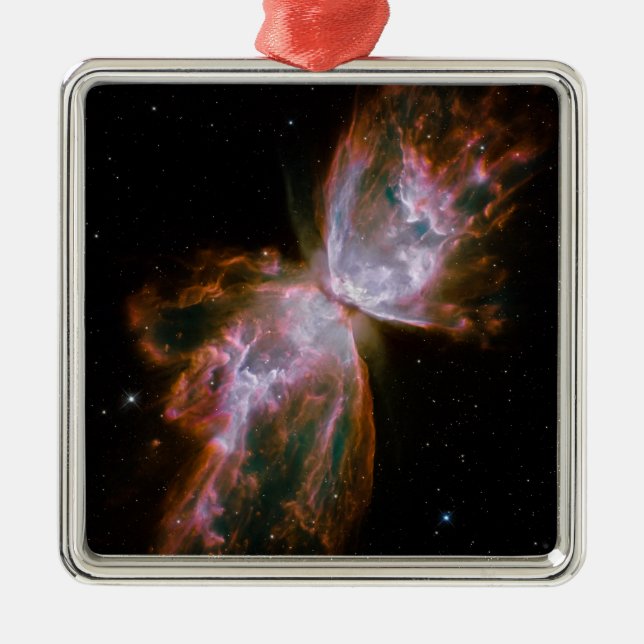 Fjärilnebulosa tryck julgransprydnad metall (Framsidan)