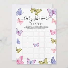 Fjärils Baby Shower bingo spel Inbjudningar