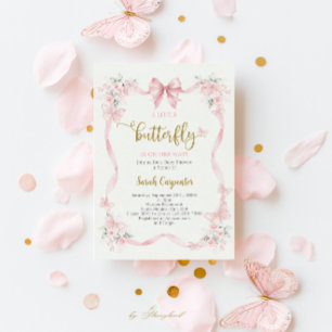 Fjärils Baby Shower Flick Invitation Inbjudningar