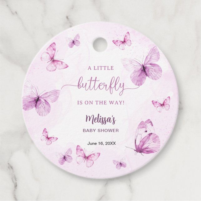 Fjärils Baby Shower Gåvor Etiketter (Framsida)