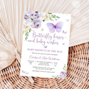 Fjärils-Babyshower Inbjudan