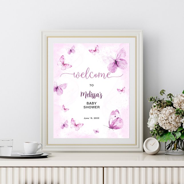 Fjärils Babyshower Välkomst  Poster (Skapare uppladdad)