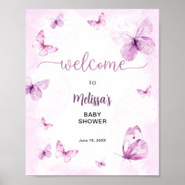 Fjärils Babyshower Välkomst  Poster