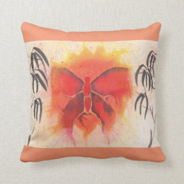 Fjärils- & bambudekorativ kudde