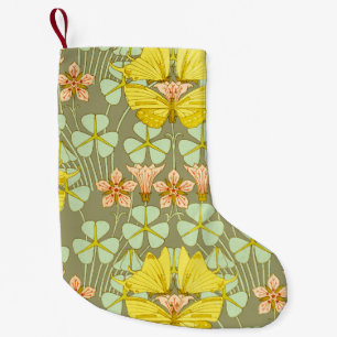 Fjärils blomster botanisk färgrik liten julstrumpa