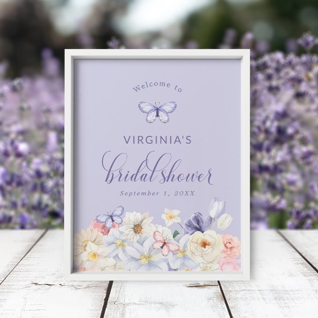 Fjärils Bröllopsdusch Poster (Butterfly Bridal Shower Poster
)