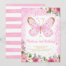 Fjärils födelsedagsinbjudan