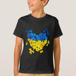 Fjärils Hjärtat Ukraina Flagga Ukrainsk Ukrainsk  T Shirt