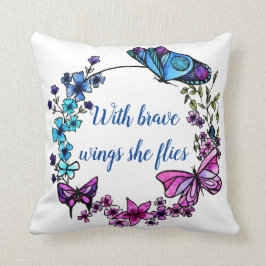 Fjärils- och blommakran kudde