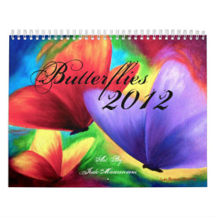 Fjärils- och blommamålning för 2012 kalender