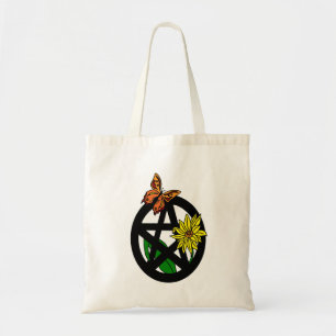 Fjärils- och blommapentaclen hänger lös tygkasse