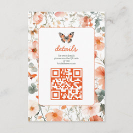 Fjärilsäng akvarell bröllopsdusch ANPASSAD Tilläggskort