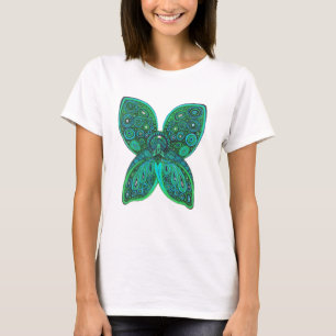 Fjärilsängel med blåttgröntvingar tee shirt