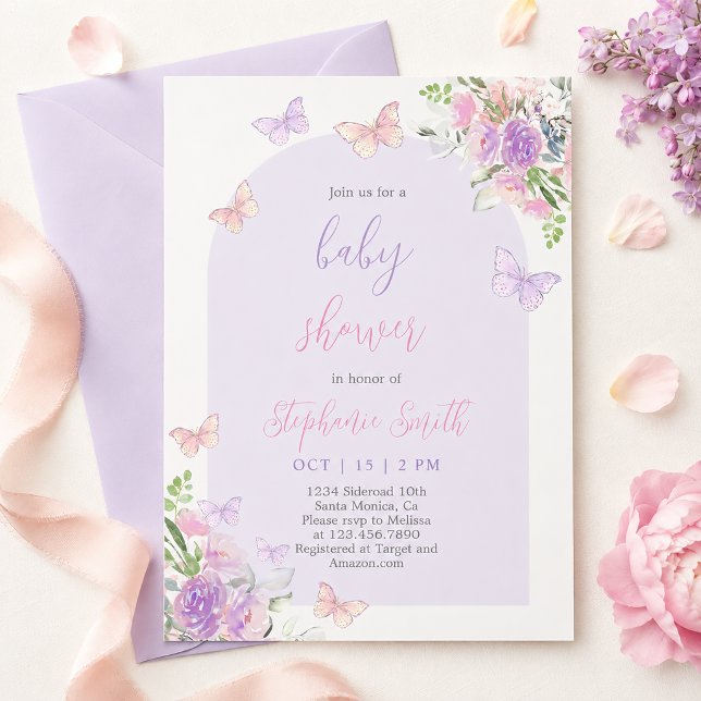 Fjärilsbaby Shower Inbjudan (Skapare uppladdad)