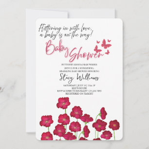 Fjärilsbabyshower Inbjudningar