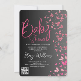 Fjärilsbabyshower Inbjudningar