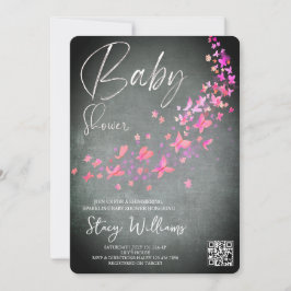 Fjärilsbabyshower Inbjudningar