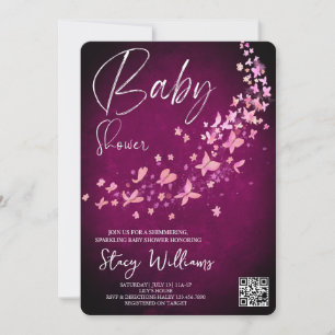 Fjärilsbabyshower Inbjudningar