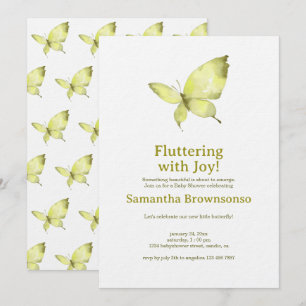 Fjärilsbabyshower Inbjudningar