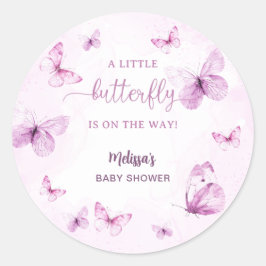 Fjärilsbabyshower Runt Klistermärke