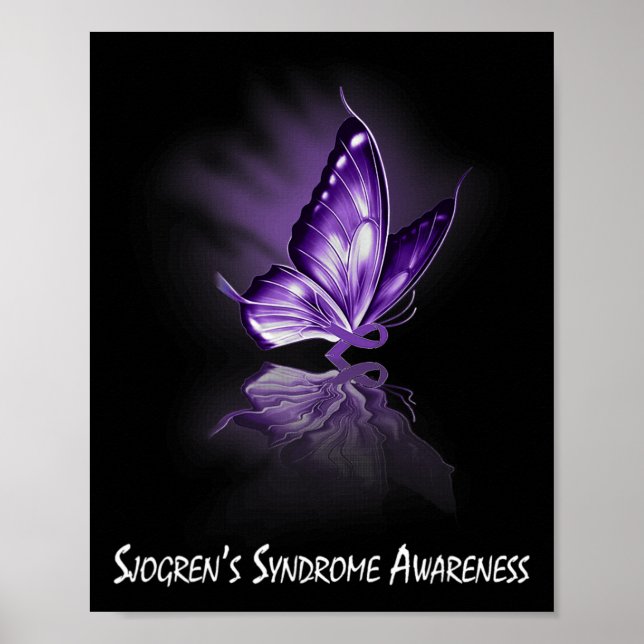 Fjärilsband Sjögrens syndrom-medvetenhet  Poster (Framsidan)