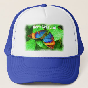 Fjärilsbehålla som tror den inspirera hatten keps