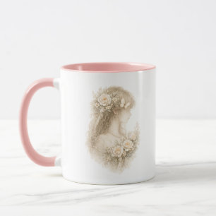 Fjärilsblommande blomsterflickamugg mugg
