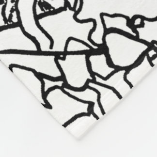 Fjärilsblommigten i svartvitt - skräddarsy fleecefilt