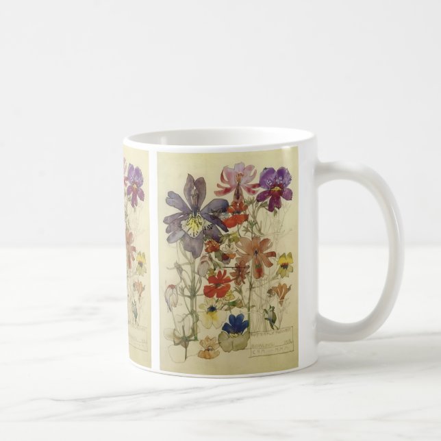 Fjärilsblommor av Charles Mackintosh Kaffemugg (Höger)