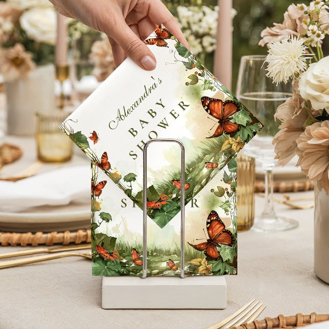 Fjärilsblommor Baby Shower Pappersservett (Skapare uppladdad)