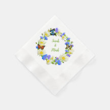Fjärilsblommor Trädgård Blommig Bröllopsservetter