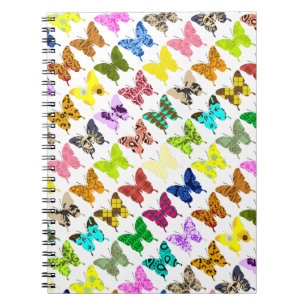 FjärilsCollage Anteckningsbok Med Spiral