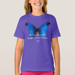 Fjärilsdesign med Ecclesiastes bibelverse T-shirt