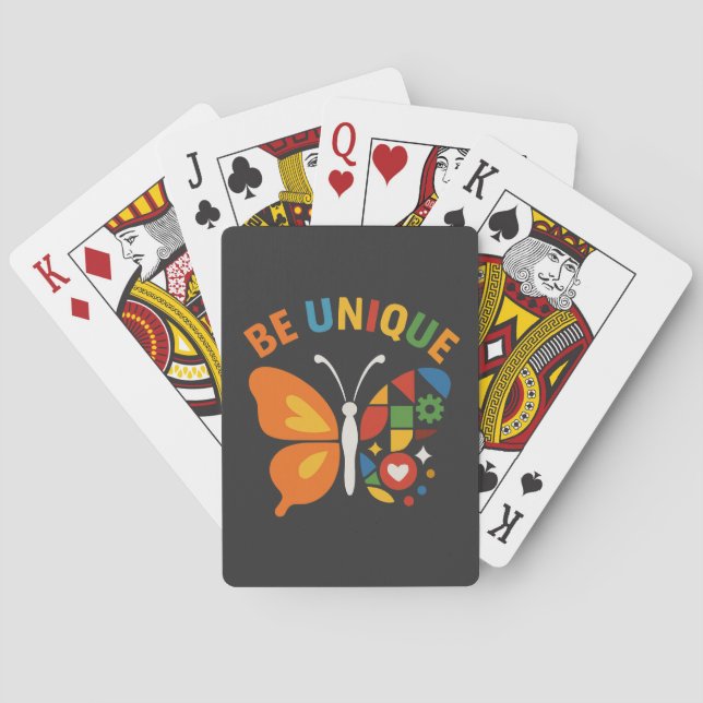 Fjärilsdesign med sanna färger casinokort (Baksidan)