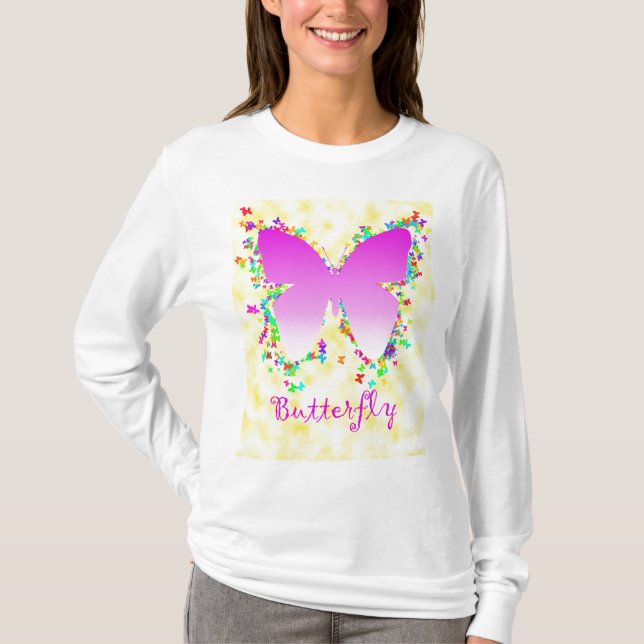 Fjärilsdesign T-shirt (Framsida)