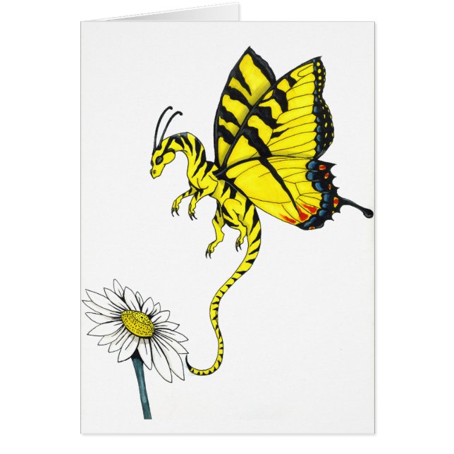 Fjärilsdrake Hälsningskort (Framsidan)
