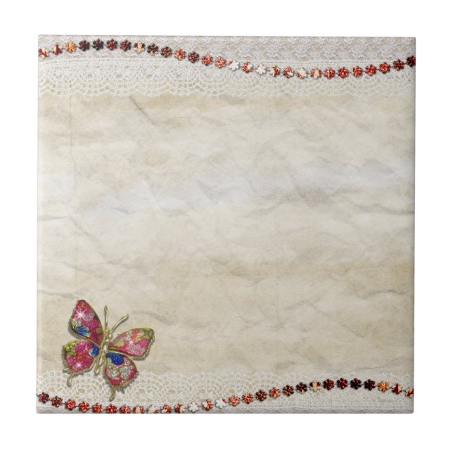 Fjärilselegant Kakelplatta (Framsidan)